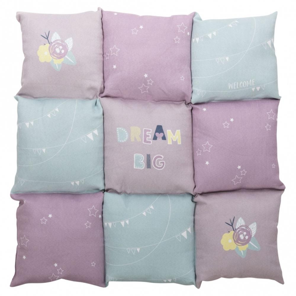 TRIXIE Junior Kissen Patchwork - 60 x 60 cm, flieder/mint/rosa