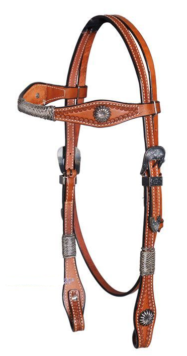 WESTERN IMPORTS® XL-HEADSTALL, RAWHIDE BRAIDED
