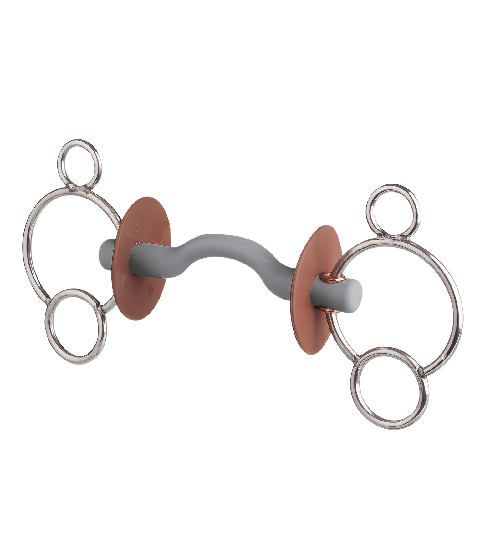 BERIS 3-Ring Gebiss mit Zungenbogenstange, soft