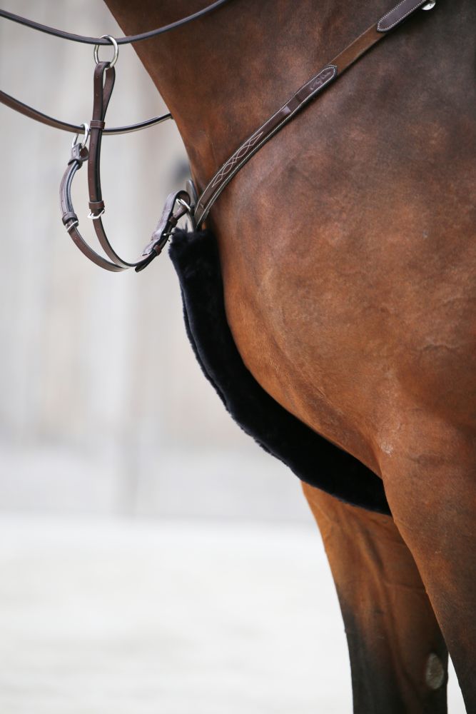 KENTUCKY® HORSEWEAR Schaffell-Martingalschoner, schwarz