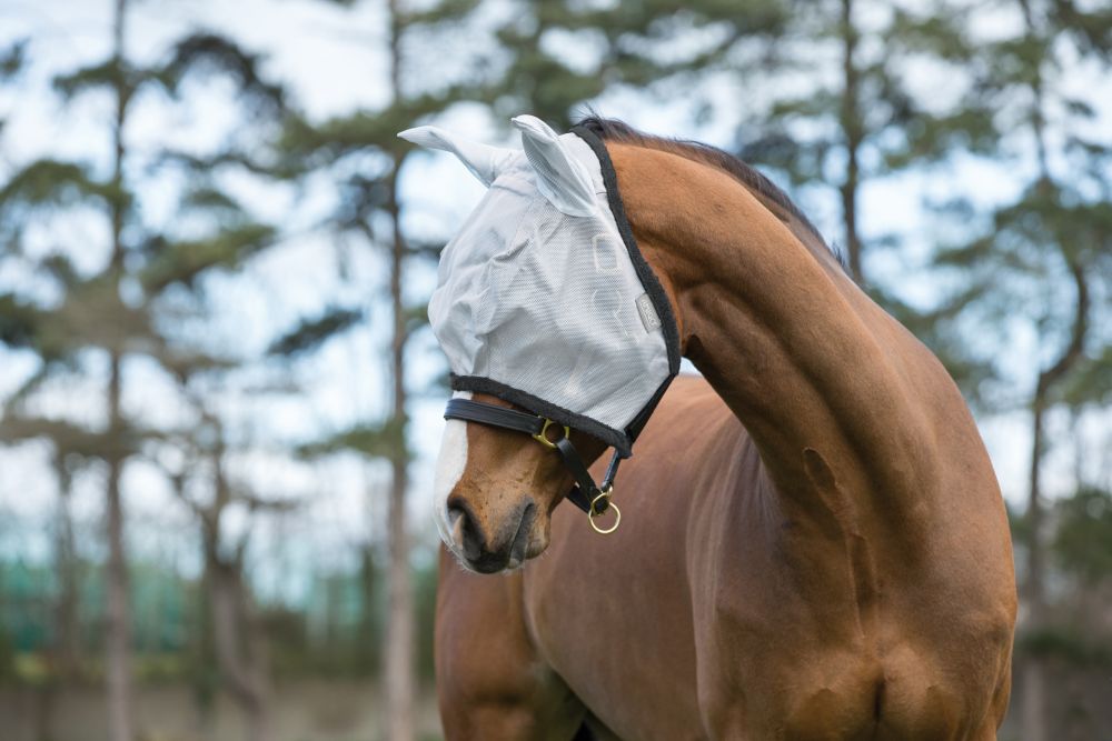 HORSEWARE® Amigo® Flymask, silver/dark grey