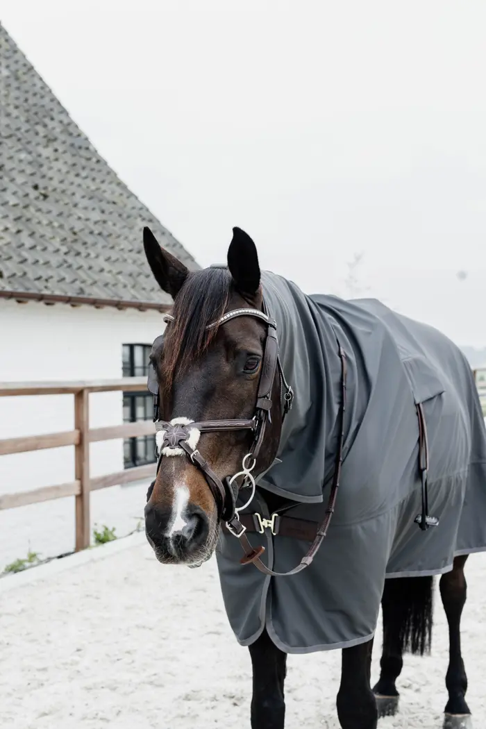 KENTUCKY® HORSEWEAR Regendecke Hurricane mit Steigbügelöffnung, grau