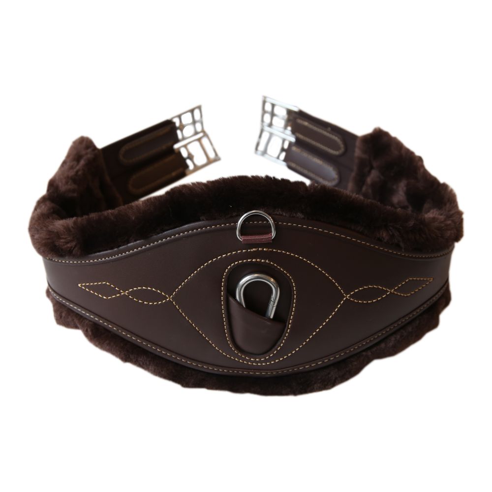 KENTUCKY® HORSEWEAR Schaffell-Gurtschoner für Gurt Anatomic, braun