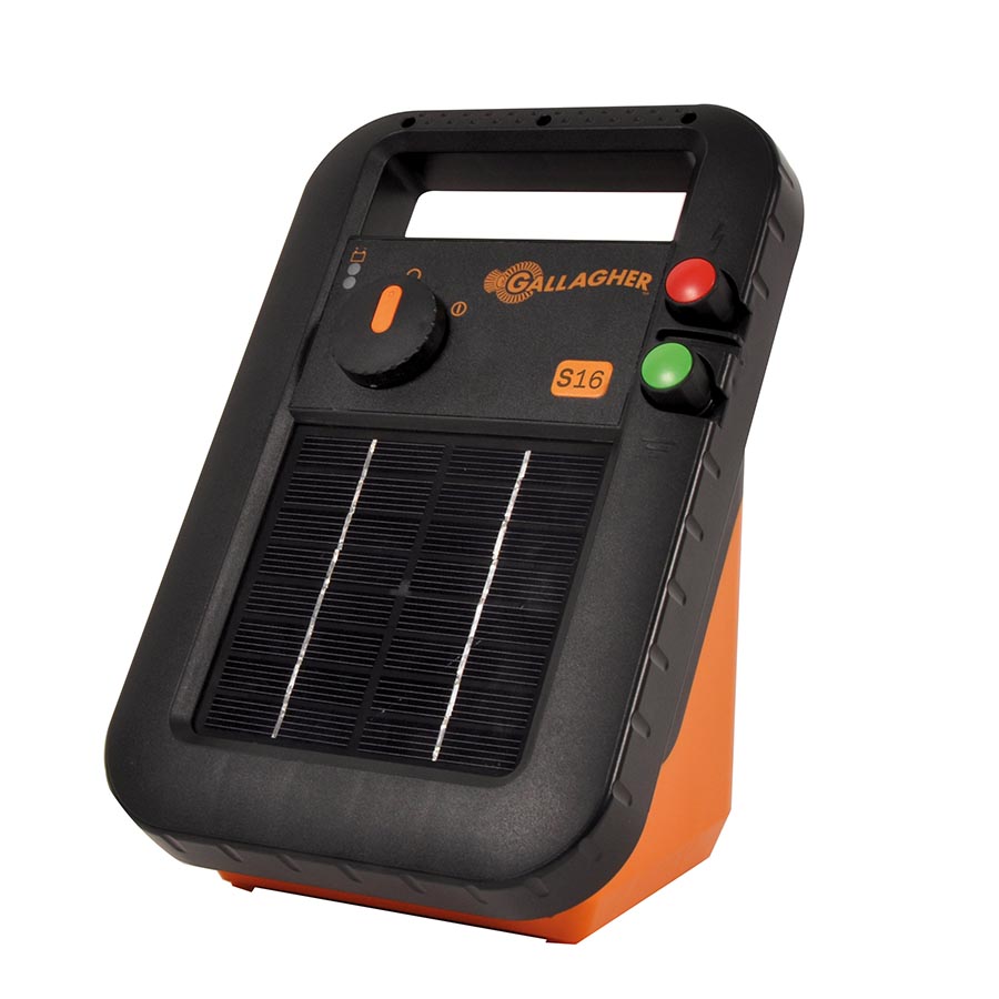 GALLAGHER Gallagher S16 Solar-Weidezaungerät mit Batterie 