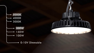 SHADA Hallenstrahler High Bay - 200W 30000lm 3000K/4000K/5000K - Lumileds LED - Sosen Driver - schwarz