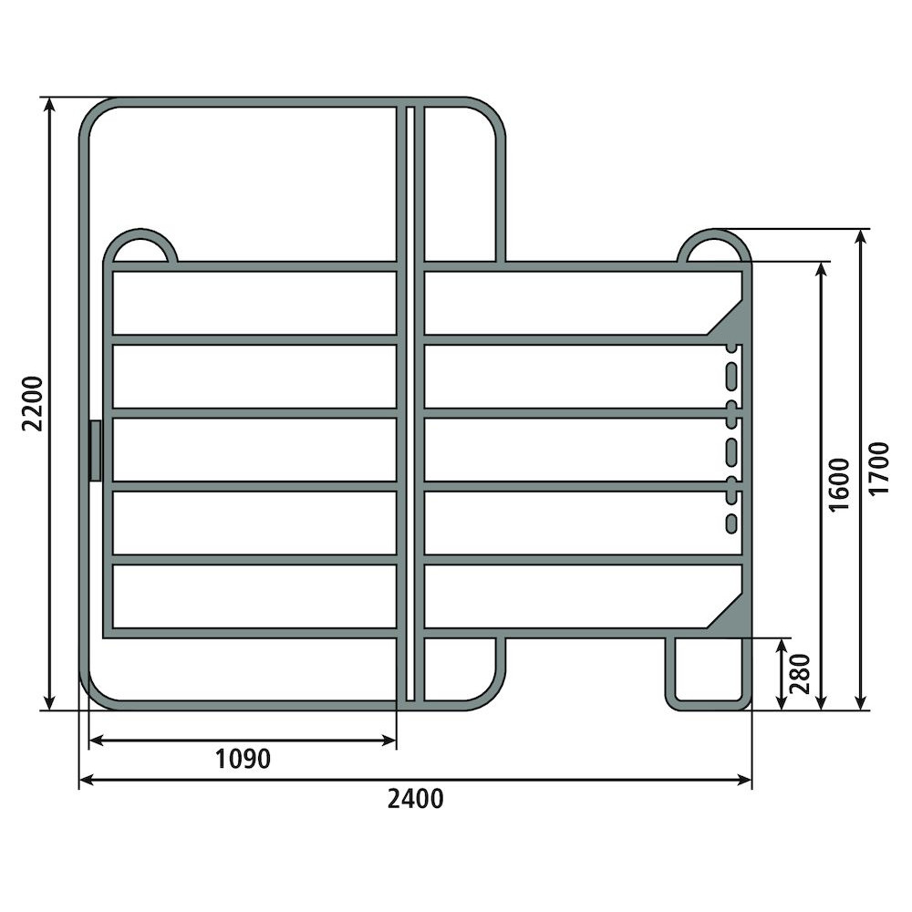 AKO Weidepanel mit Tor, Höhe 2,20 m