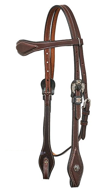 WESTERN IMPORTS® HORSEMAN´S TACK w./ FLOWER BUCKLE, DARK OILED