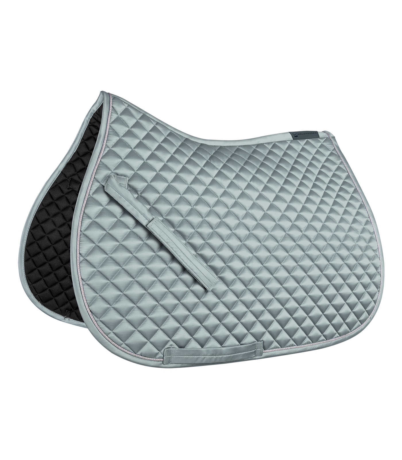 WALDHAUSEN Schabracke Felix Glam Vielseitigkeit in silberblau mit glänzender Oberfläche und Rautensteppung.