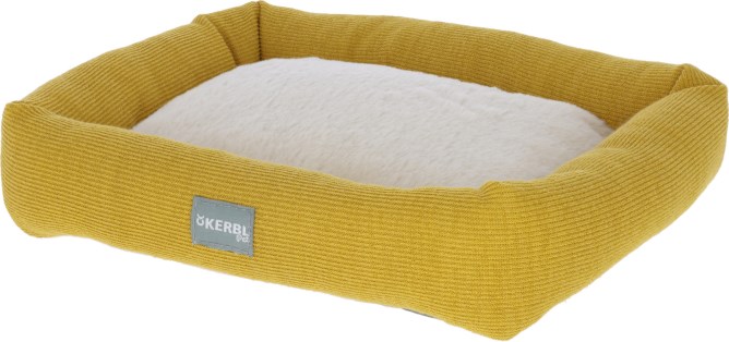 KERBL Kuschelbett für Kleintiere, weiß/gelb, 36x32x7cm