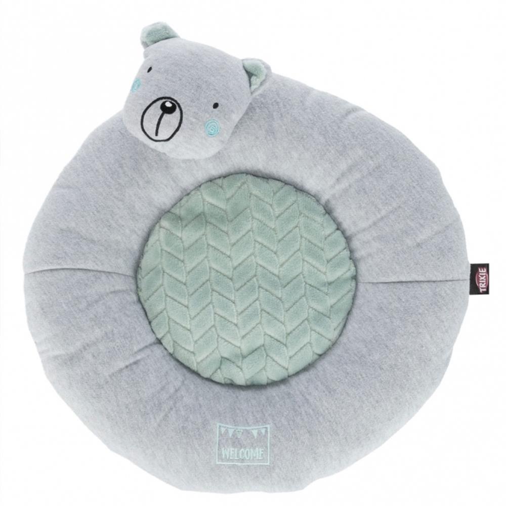 TRIXIE Junior Liegematte mit Bärchen - ø 40 cm, hellgrau/mint