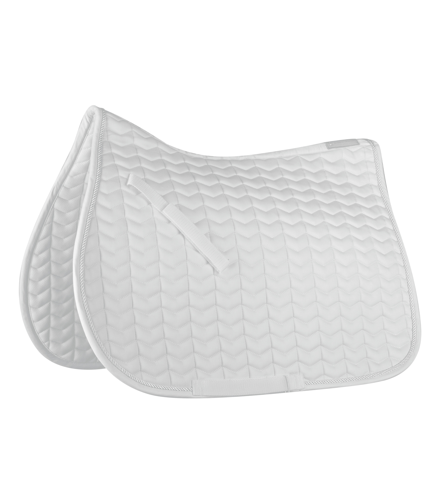 WALDHAUSEN Schabracke Classic Vielseitigkeit, weiß/weiß Weiße Vielseitigkeits-Schabracke Classic von WALDHAUSEN mit V-Steppung und tonaler Kordel als Randeinfassung.