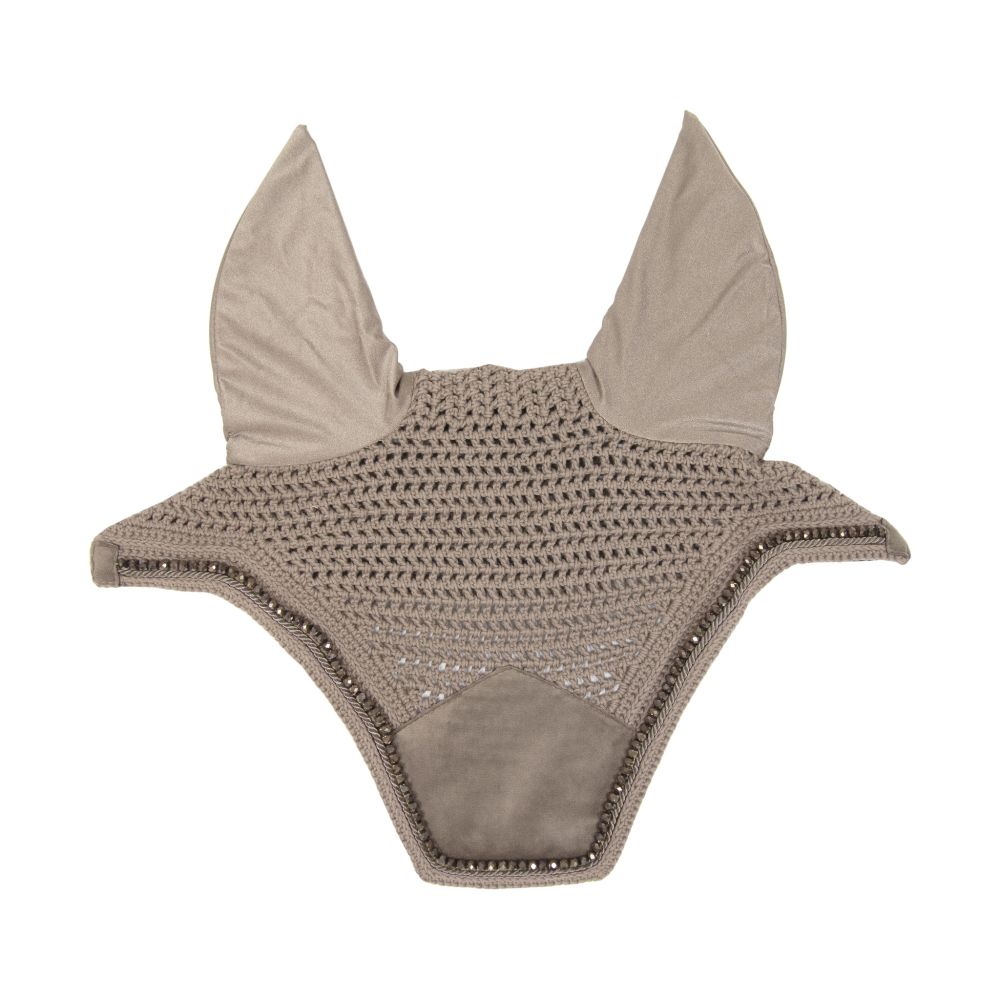 KENTUCKY® HORSEWEAR Fliegenhaube Wellington Velvet Pearls, beige