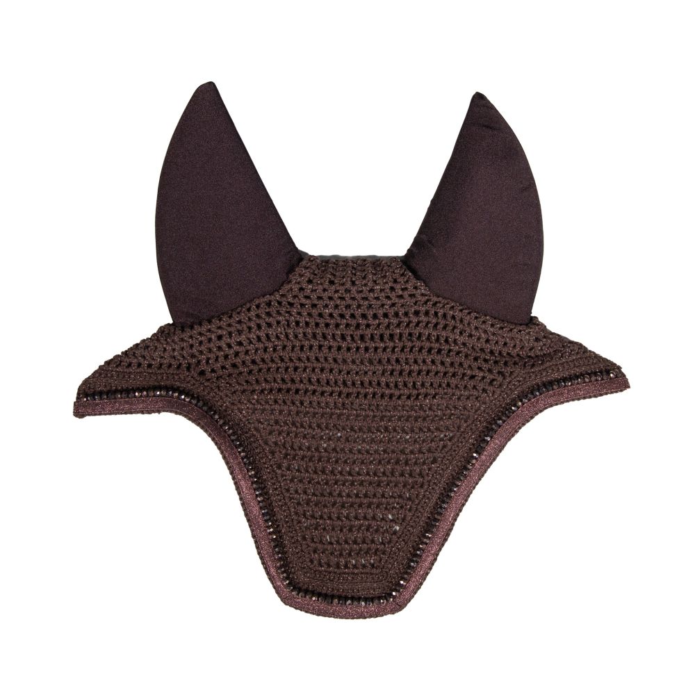 KENTUCKY® HORSEWEAR Fliegenhaube Wellington mit Glitzereinfassung Soundless, braun
