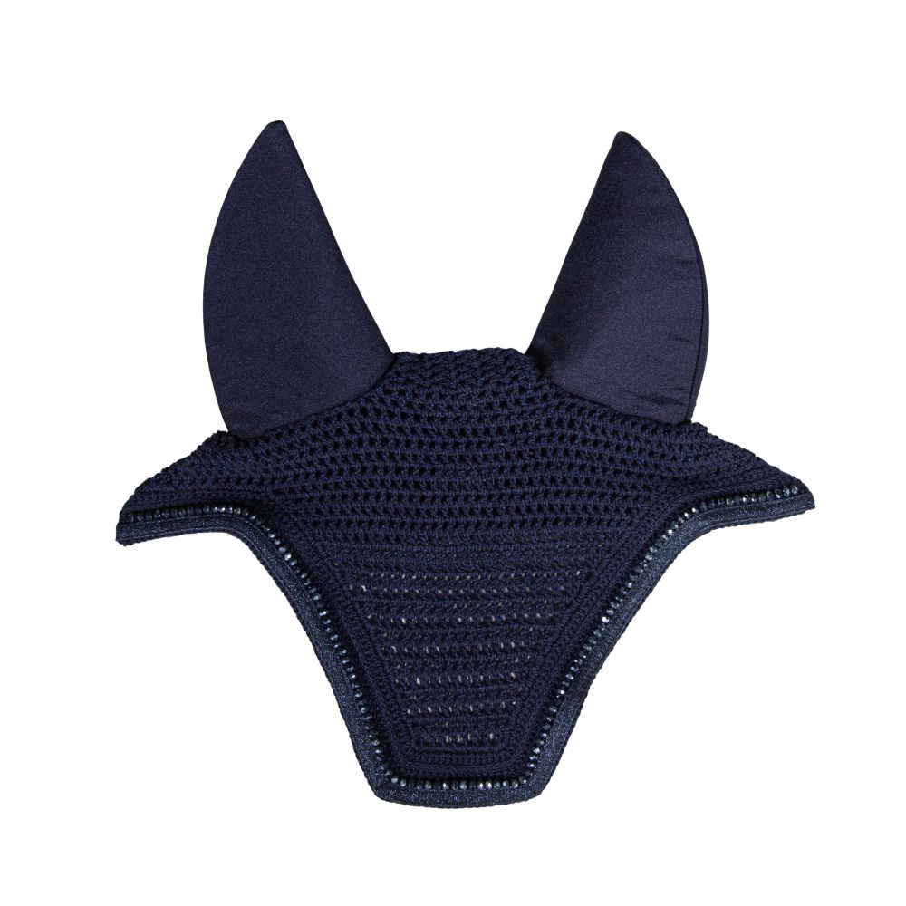 KENTUCKY® HORSEWEAR Fliegenhaube Wellington mit Glitzereinfassung Soundless, marine