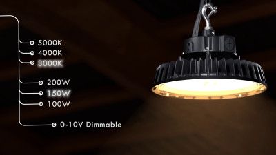 SHADA Hallenstrahler High Bay - 200W 30000lm 3000K/4000K/5000K - Lumileds LED - Sosen Driver - schwarz