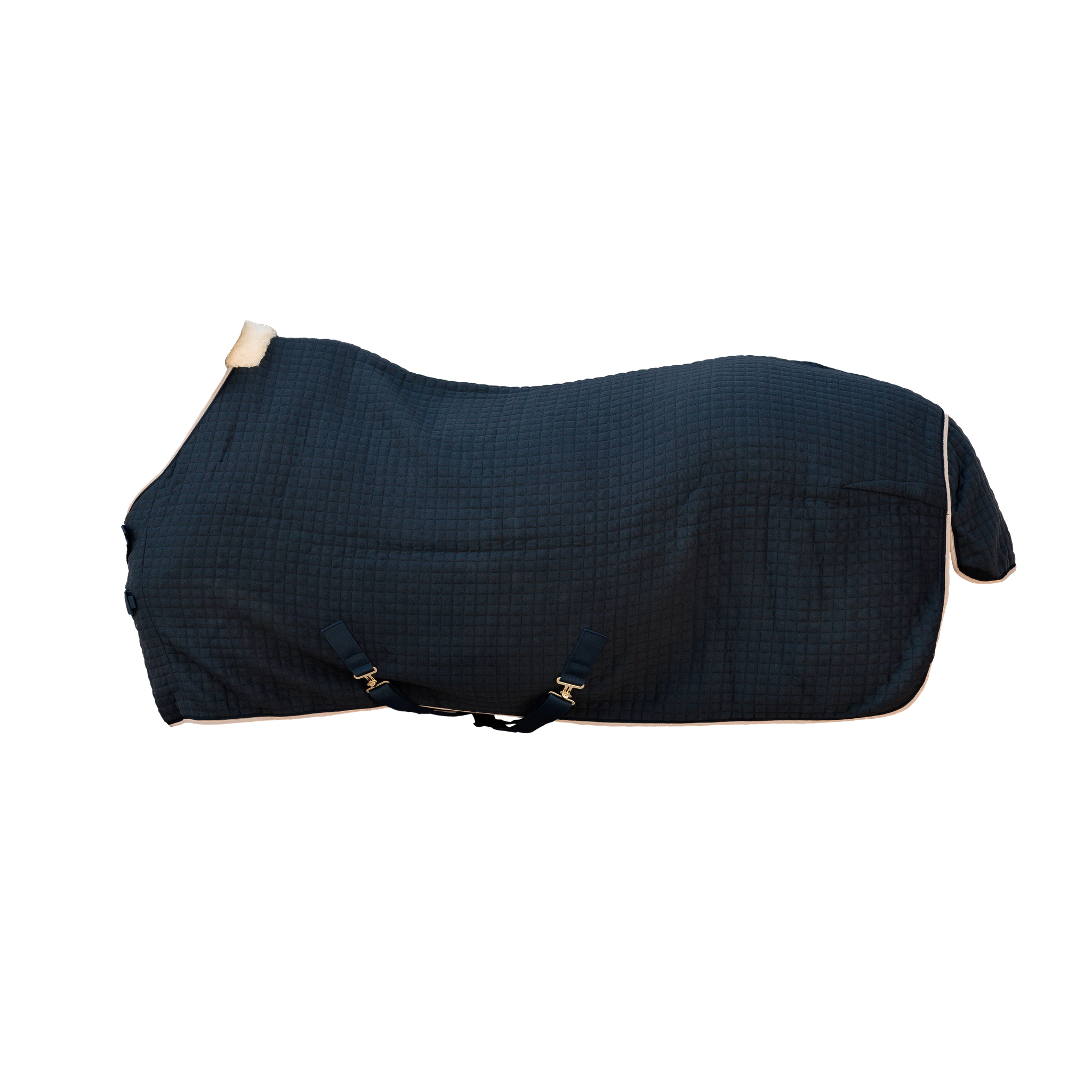 KENTUCKY® HORSEWEAR Abschwitzdecke PROTherm, navy Navyblaue Abschwitzdecke PROTherm mit quadratischer Steppung, beigem Widerristpolster und Kreuzbegurtung.