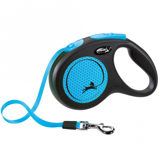 Flexi New Classic Neon Gurt-Roll-Leine Blau