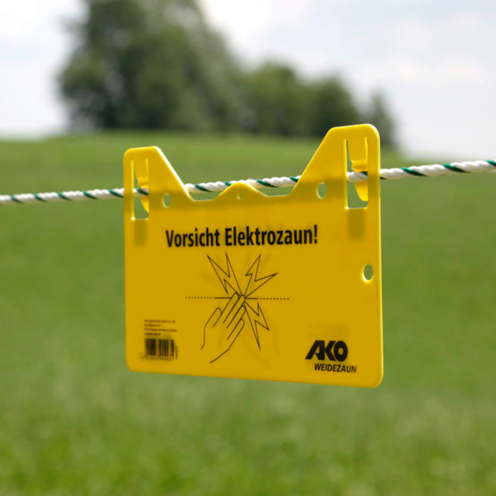 AKO Warnschild – Vorsicht Elektrozaun!