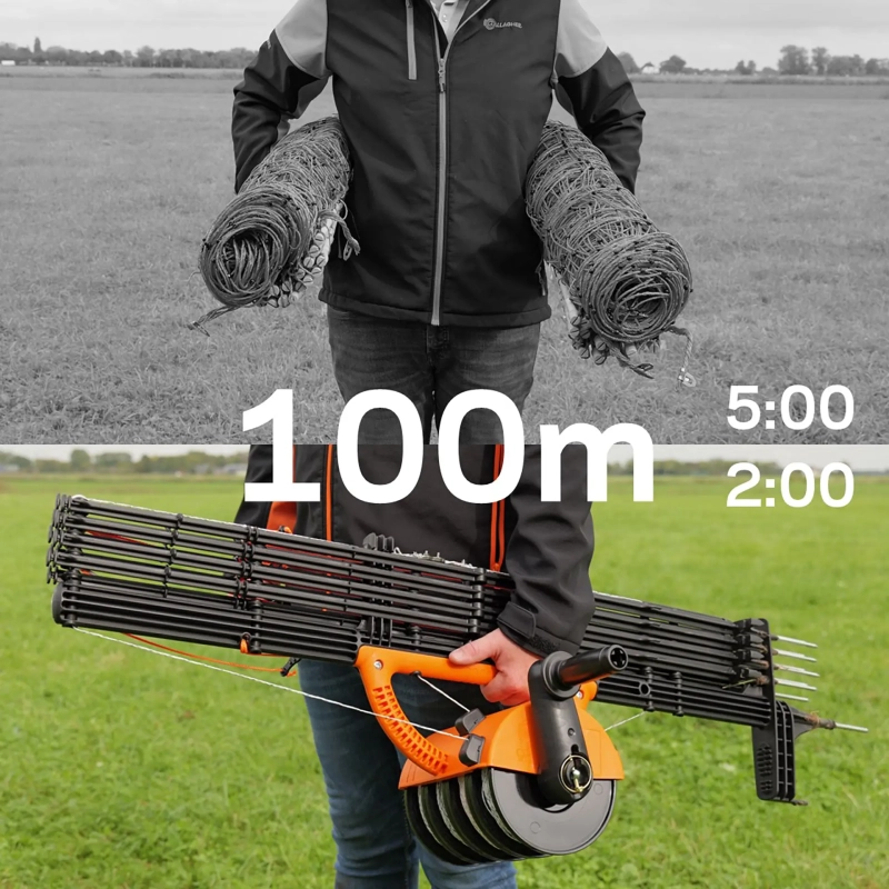 GALLAGHER SmartFence V2 (4 Stück) - 10 Pfähle, 4 Drähte und Rollen in einem System
