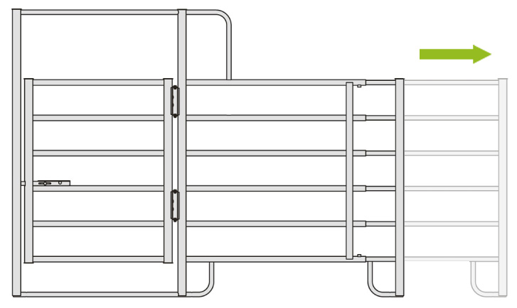 GROWI® Weidepanel Comfort-Line mit Tor, ausziehbar