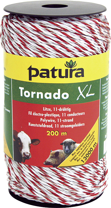 PATURA Tornado XL Weidezaunlitze, weiß/rot