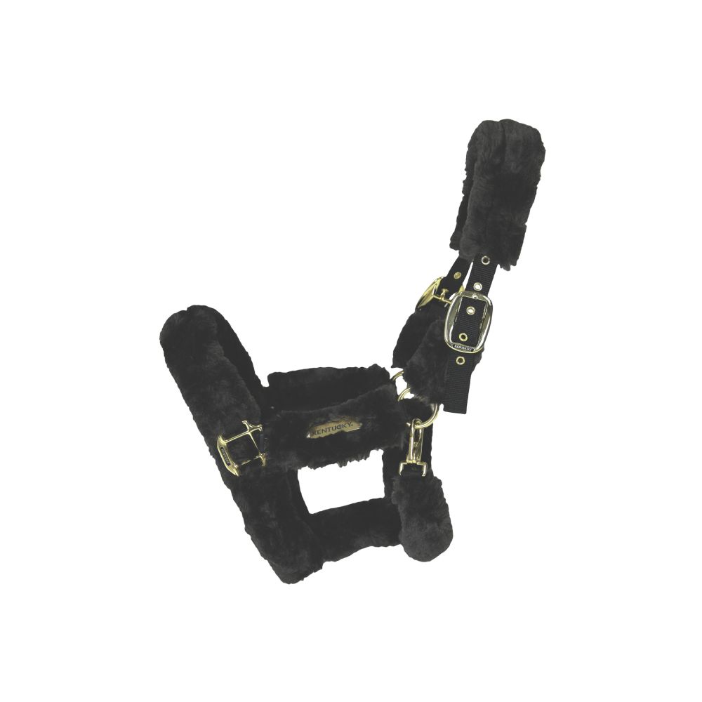KENTUCKY® HORSEWEAR Lammfell Transport-Halfter, schwarz