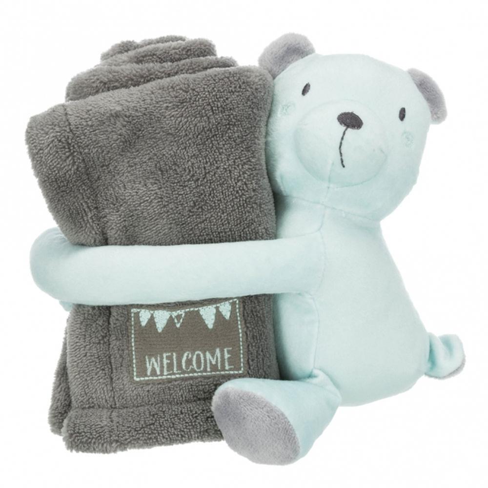 TRIXIE Junior Kuschel-Set Bärchen, grau/mint