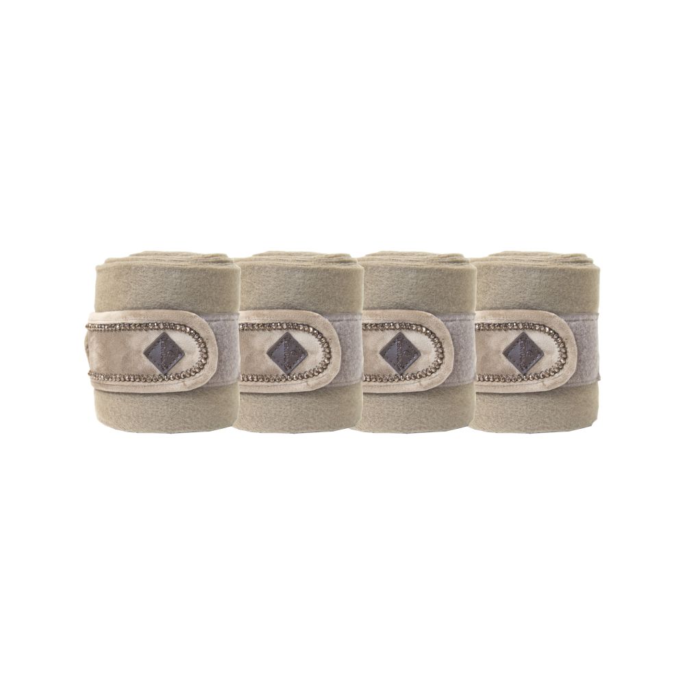 KENTUCKY® HORSEWEAR Fleece-Bandagen Velvet Pearls, 4er-Set, beige