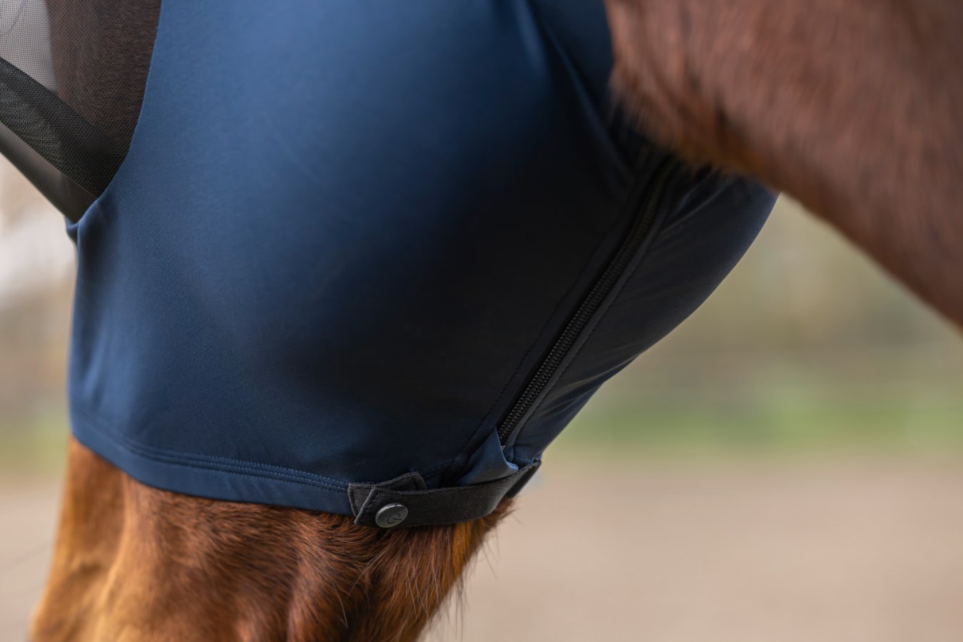 KERBL Fliegenschutzmaske FinoStretch Zipper, navy