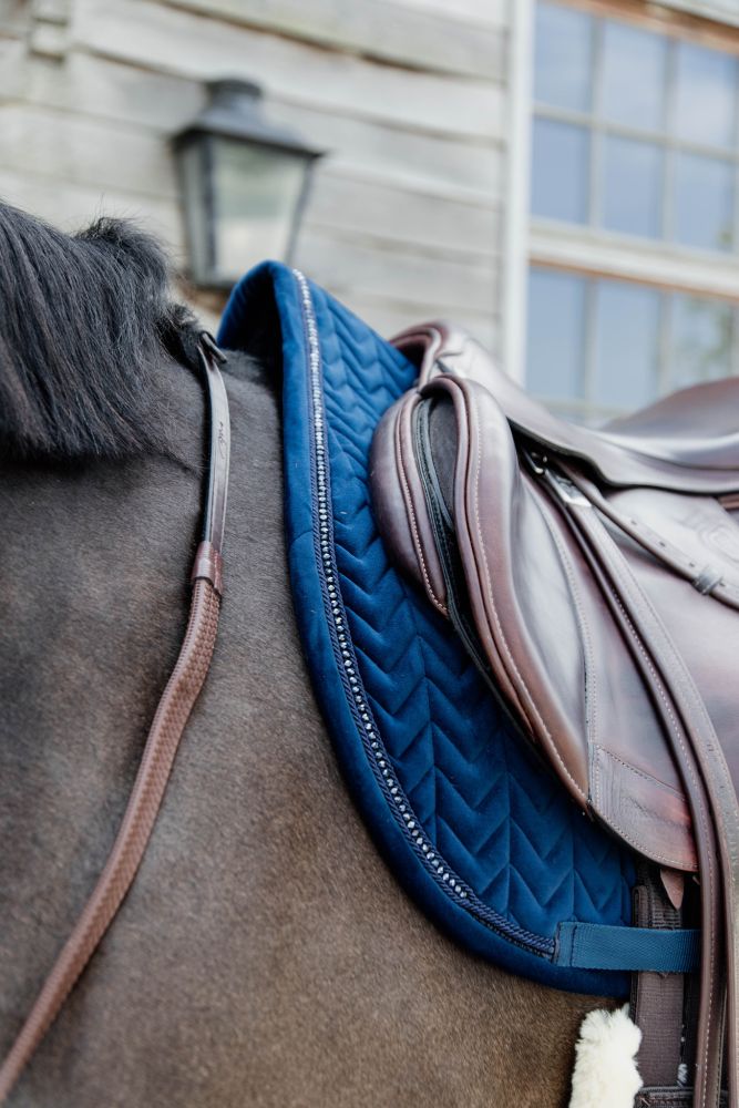 KENTUCKY® HORSEWEAR Schabracke Velvet Pearls Springen, marine