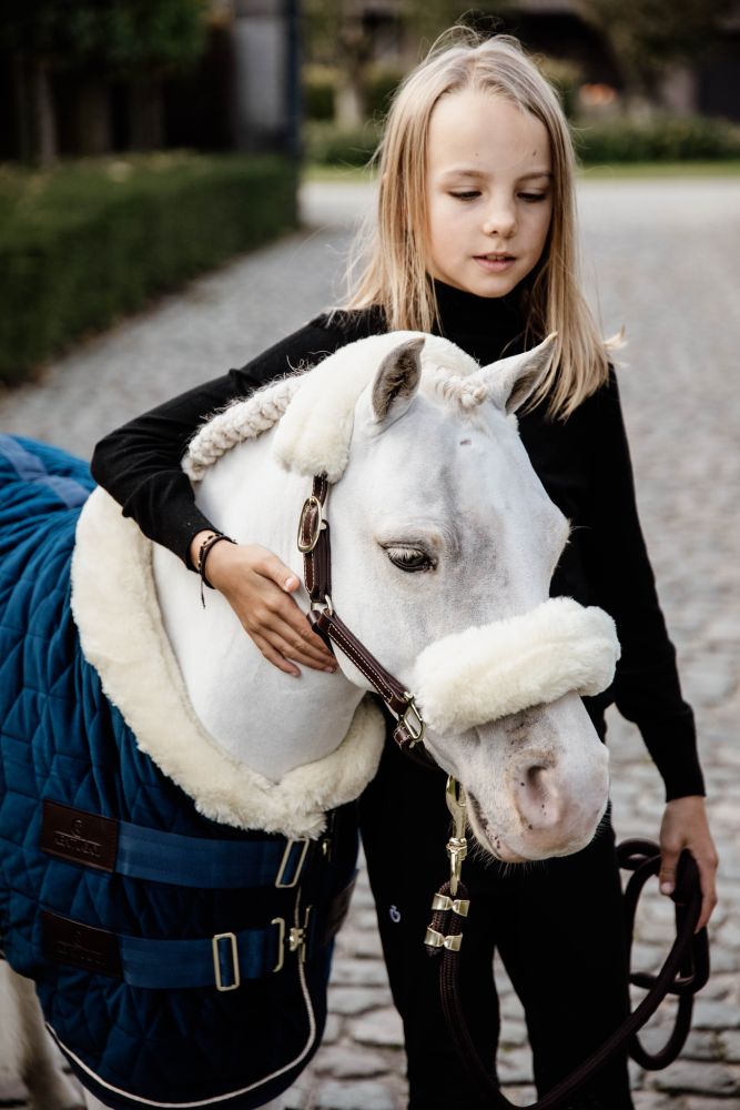 KENTUCKY® HORSEWEAR Pony-Lederhalfter mit Schaffell