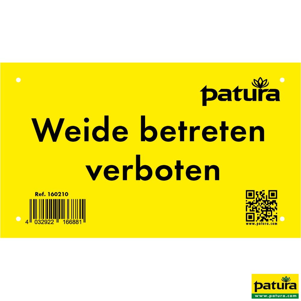 PATURA Warnschild, Weide betreten verboten