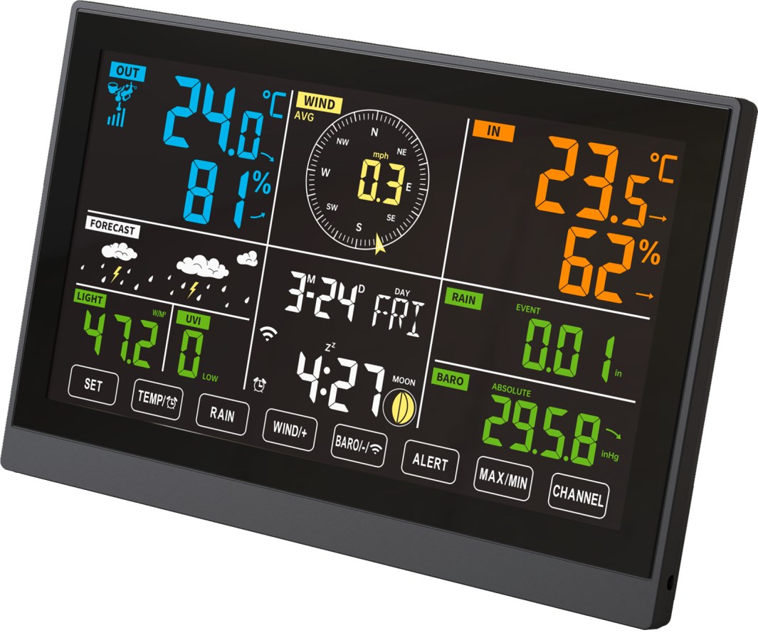 KERBL Digitale Wetterstation 7 in 1 - Wifi