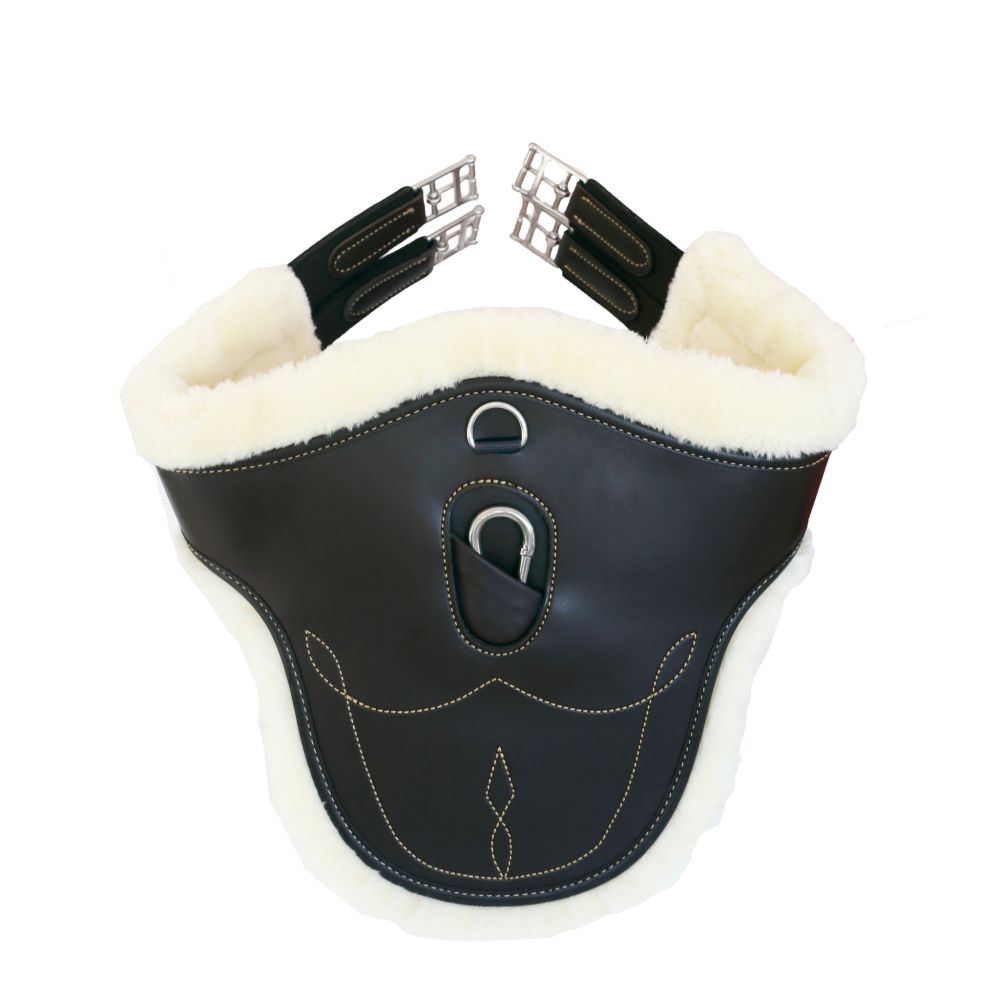KENTUCKY® HORSEWEAR Stollengurt mit Schaffell, schwarz