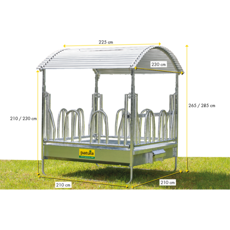 PATURA Profi-Viereckraufe mit Palisadenfressgitter