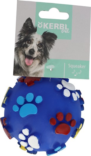 KERBL Vinyl Pfotenball mit Squeeker farblich sortiert