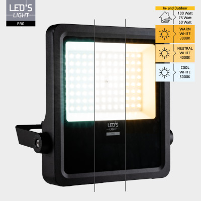 SHADA Flutlicht - 100 W 15.000 lm 3.000 K/4.000 K/5.000 K - San'an LED - schwarz