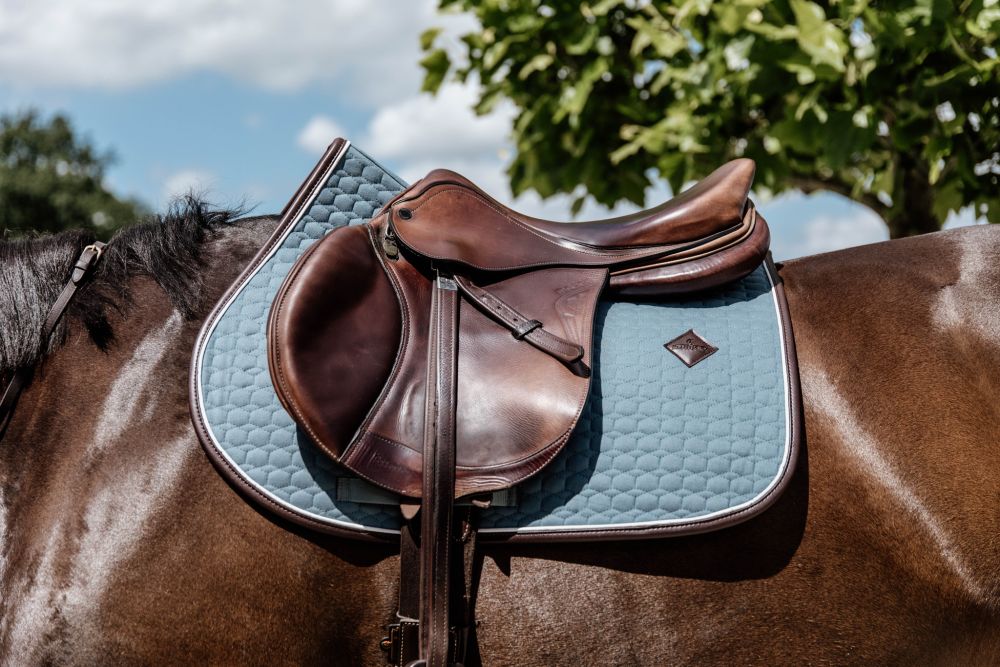 KENTUCKY® HORSEWEAR Schabracke Classic Leder Springen, dusty blue