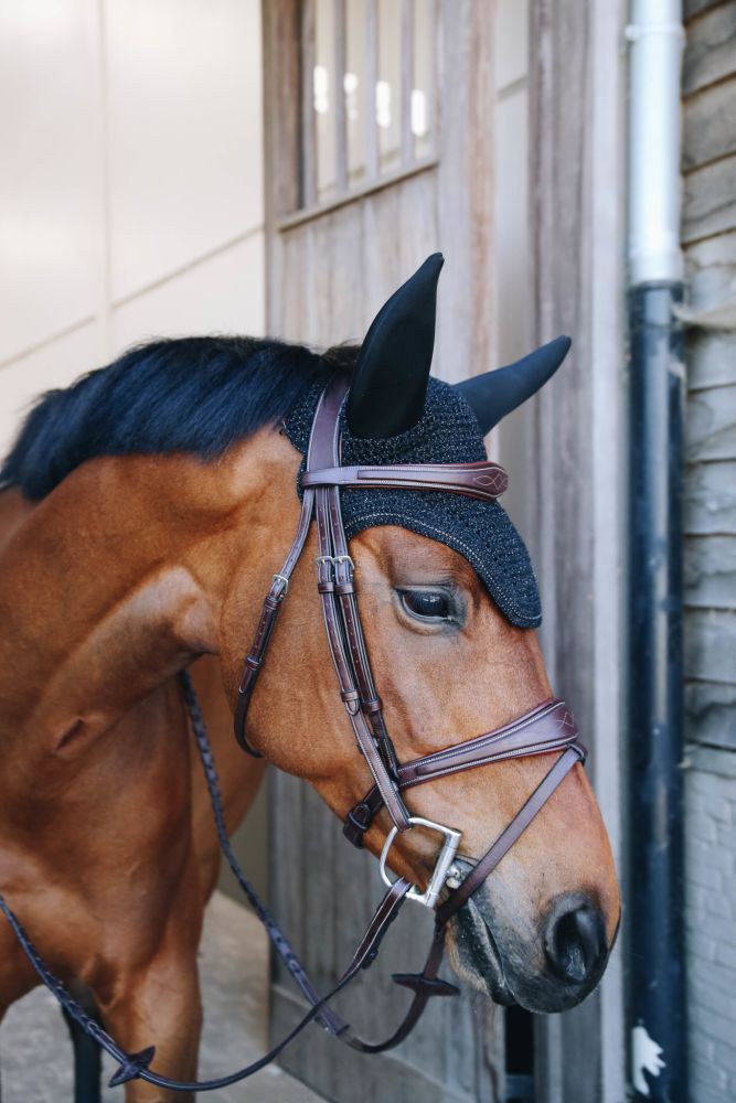 KENTUCKY® HORSEWEAR Fliegenhaube Wellington Sparkling Soundless, marine