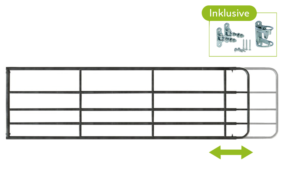 STALLBEDARF24 Weidetor verstellbar - Höhe: 0,90 m, inkl. Montageset