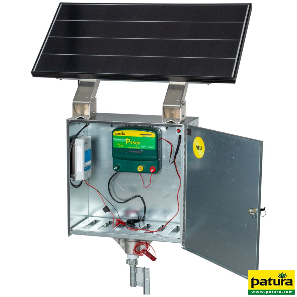 PATURA Sicherheitsbox XL, mit P 4500 Weidezaungerät + 110 W Solarmodul