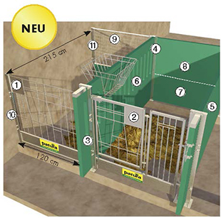 PATURA Tür geteilt mit Riegel für Kälberbox