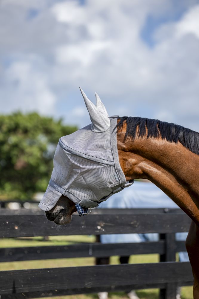 HORSEWARE® Rambo® Flymask, silver/titanium