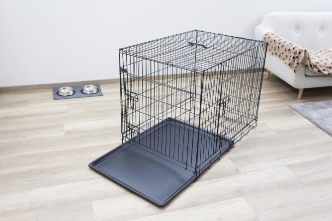 KERBL Gittertransportbox, klappbar, schwarz, 2 Türen