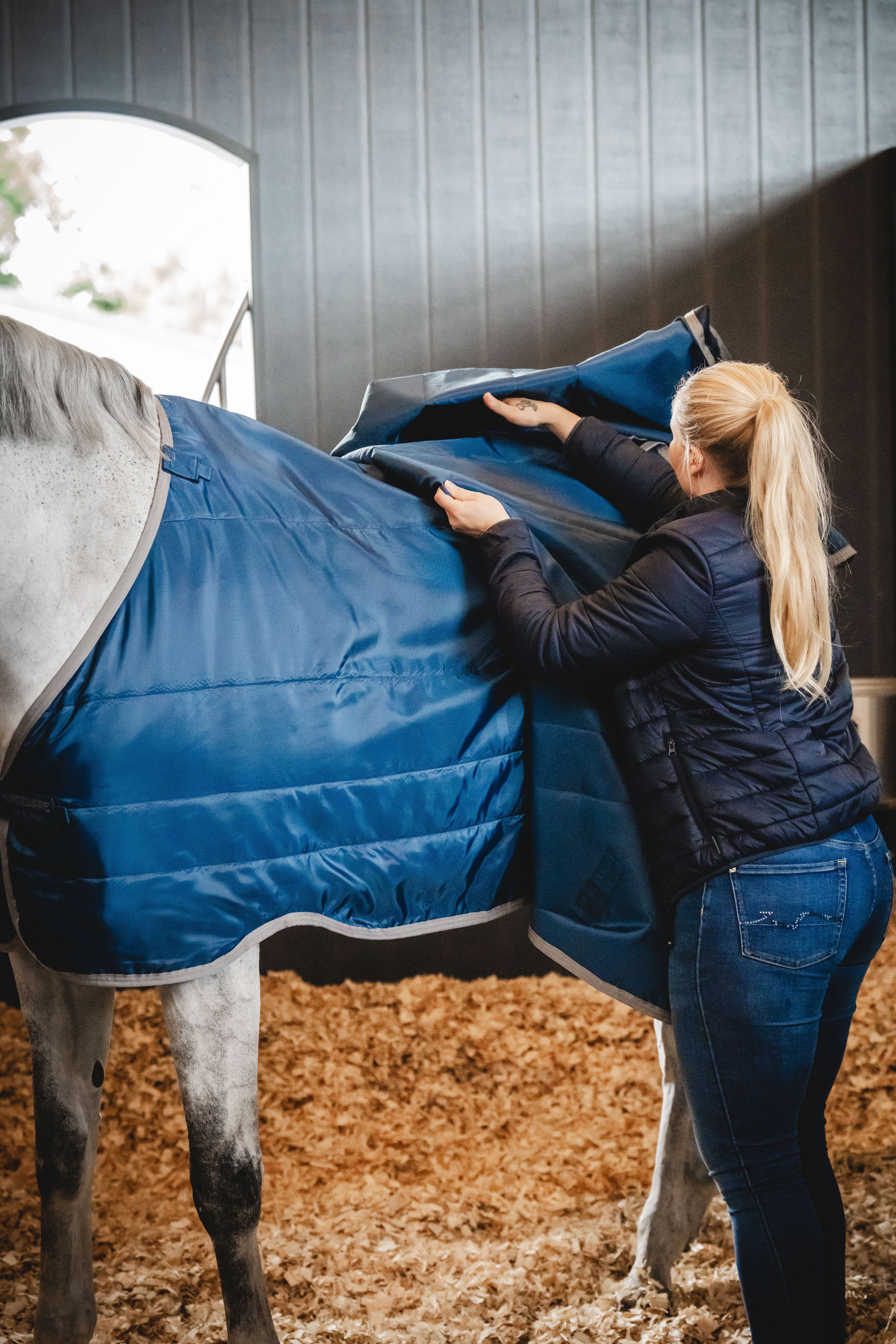 HORSEWARE® Ionic® Therapy Liner, 50 g, imperial blue/silver