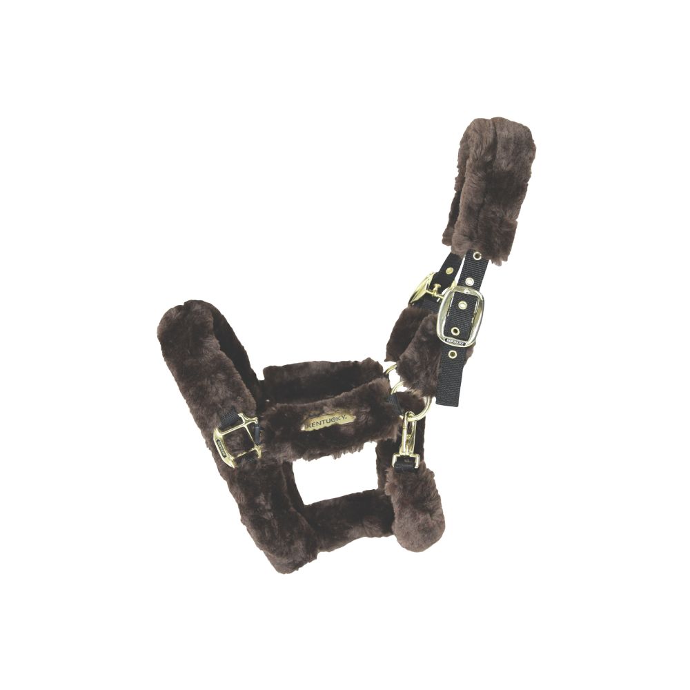 KENTUCKY® HORSEWEAR Lammfell Transport-Halfter, braun