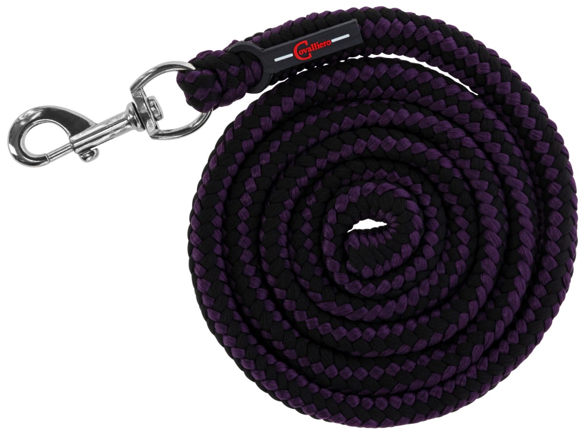 KERBL Führstrick Hippo, Karabinerhaken, aubergine/anthrazit