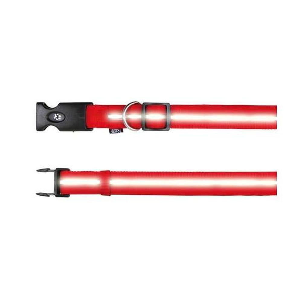 TRIXIE Halsband Flash mit Leuchtfunktion, rot