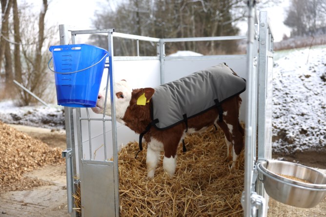 KERBL Kälberbox Premium mit schwenkbarem Boden