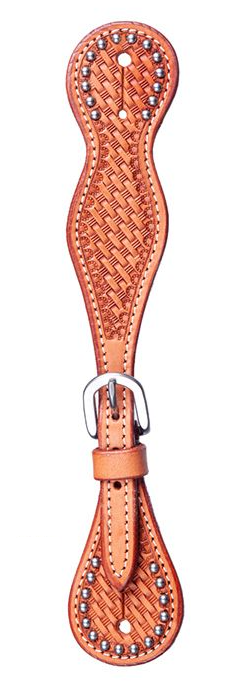 WESTERN IMPORTS® LADY´S SPURSTRAP, BASKET TOOLED WITH DOTS
